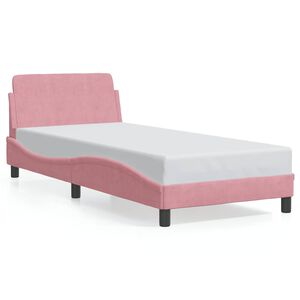 vidaXL Estructura de cama con cabecero Dover terciopelo rosa 80x200 cm