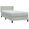 vidaXL Cama box spring con colch&oacute;n terciopelo gris claro 100x210 cm