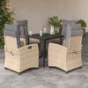 vidaXL Set comedor de jard&iacute;n 5 pzas con cojines rat&aacute;n sint&eacute;tico beige