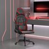 vidaXL Silla gaming cuero sint&eacute;tico negro y rojo vino tinto