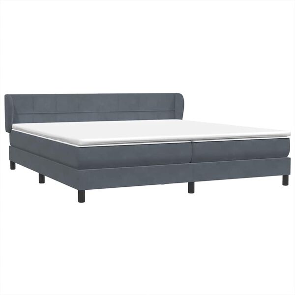 vidaXL Cama box spring con colchones terciopelo gris oscuro 180x220 cm