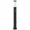 vidaXL Baliza luminosa con sensor y toma de corriente, 80 cm, acero inoxidable, IP44