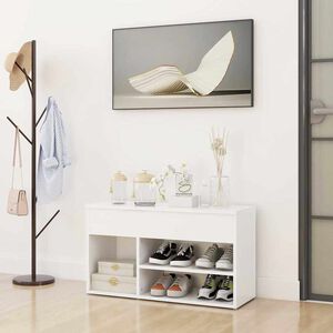 vidaXL Zapatero de madera contrachapada blanco 80x30x45 cm