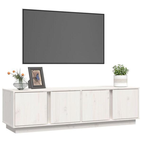 vidaXL Mueble de TV madera maciza de pino blanco 140x40x40 cm
