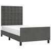vidaXL Estructura de cama sin colch&oacute;n terciopelo gris oscuro 100x200cm