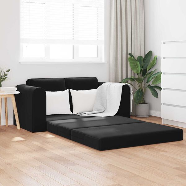 vidaXL Sof&aacute; cama 60cm Negro Terciopelo