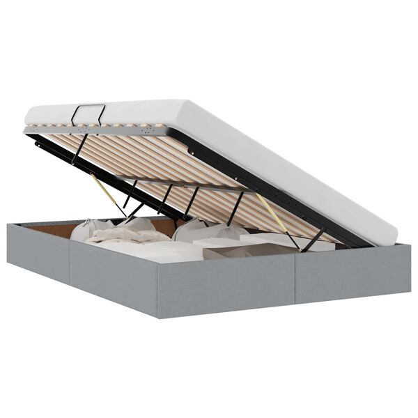vidaXL Cama con almacenamiento Gris Claro 140 x 190 cm tela