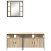 vidaXL Juego de muebles de ba&ntilde;o 3 pcs Marr&oacute;n Madera contrachapada