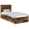 vidaXL Estructura de cama con caj&oacute;n Roble ahumado 90 x 190 cm