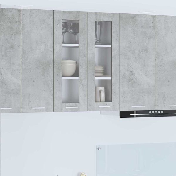 vidaXL Mueble colgante con puerta Gris Concreto 60 x 31 x 80 cm