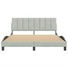 vidaXL Estructura de cama sin colch&oacute;n Hanko terciopelo gris claro 160x200 cm