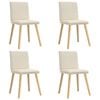 vidaXL Sillas de comedor 4 unidades lino