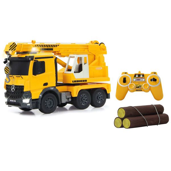 JAMARA Gr&uacute;a teledirigida Mercedes-Benz Arocs Liebherr amarilla 1:20