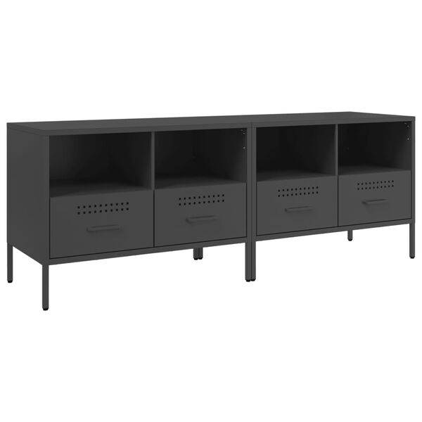 vidaXL Muebles para TV 2 unidades acero negro 68x39x50,5 cm