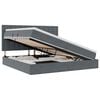 vidaXL Cama de almacenamiento LED con colch&oacute;n Gris oscuro 200 x 200 cm