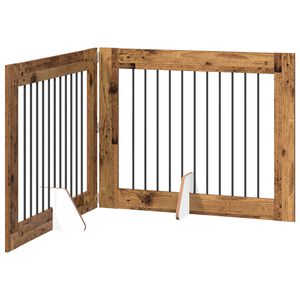 vidaXL Puerta para perros plegable con soportes 2 uds. 200,5 cm