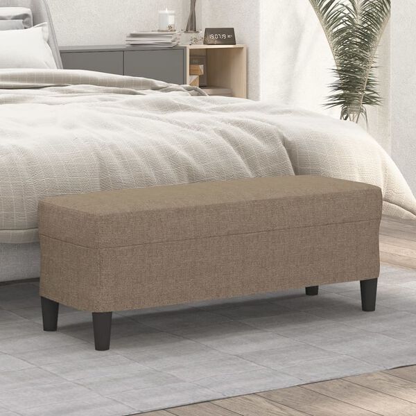 vidaXL Banco de tela gris taupe 100x35x41 cm