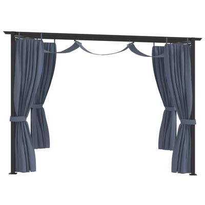 vidaXL Cenador con cortinas acero gris antracita 3x3 m