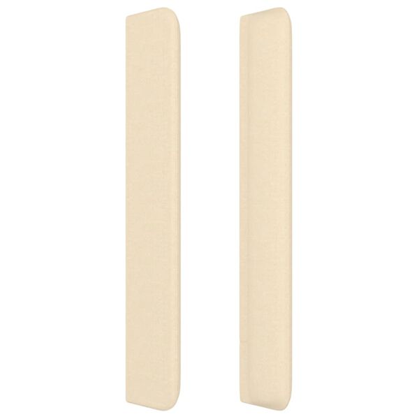 vidaXL Cabecero con orejas de tela color crema 163x16x118/128 cm