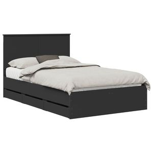 vidaXL Estructura de cama Negro 120 x 200 cm Madera Ingenieril