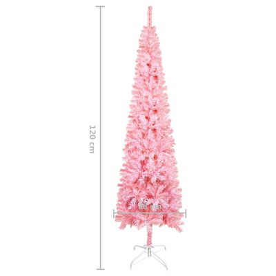vidaXL Árbol de Navidad delgado rosa 120 cm