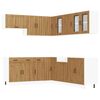 vidaXL Mueble de cocina Lucca 11 piezas artesanal roble