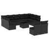 vidaXL Set de sof&aacute;s de jard&iacute;n 12 piezas cojines rat&aacute;n sint&eacute;tico negro