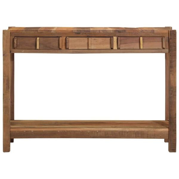 vidaXL Mesa Consola Marrón 107 x 33 x 76 cm Madera maciza recuperada