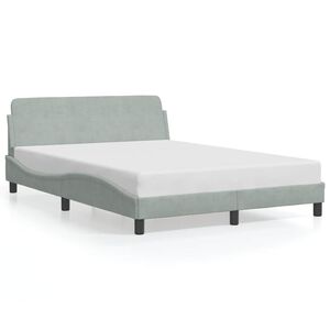 vidaXL Estructura de cama Dover terciopelo gris claro 120x200 cm