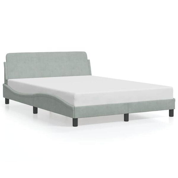 vidaXL Estructura de cama Dover terciopelo gris claro 120x200 cm