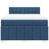 vidaXL Cama box spring con colch&oacute;n tela azul 140x190 cm