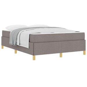 vidaXL Estructura de cama con colch&oacute;n Taup&eacute; 140 x 190 cm tela