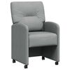 vidaXL Sillas de Comedor con Ruedas 2 uds. tela Gris claro