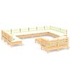vidaXL Muebles de jard&iacute;n 13 piezas cojines madera de pino color crema