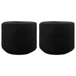 vidaXL Cuerda de Algod&oacute;n 2 uds. 2 mm 100 m Negro 100% Algod&oacute;n