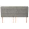 vidaXL Cabecero con orejas de terciopelo gris claro 203x23x118/128 cm