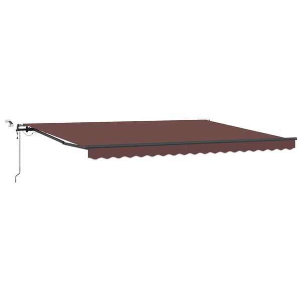 vidaXL Toldo retr&aacute;ctil autom&aacute;tico con luces LED burdeos 450x300 cm