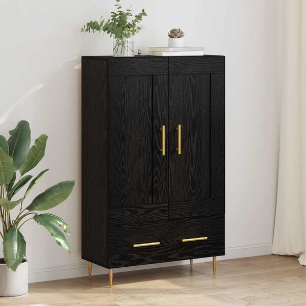 vidaXL Alacena Roble Negro 69,5 x 31 x 115 cm Madera contrachapada