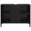 vidaXL Mueble de lavabo con estante Roble Negro 80 x 33 x 60 cm