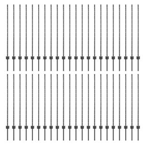 vidaXL Poste de cerca empotrado 44 uds. Gris 160 cm