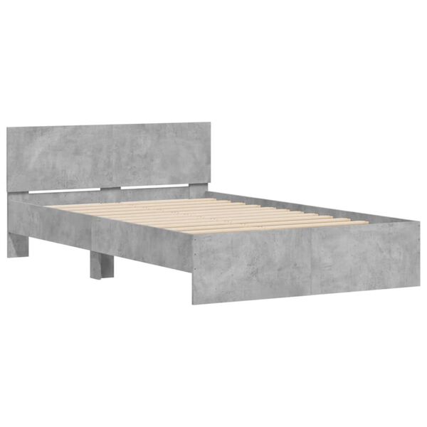 vidaXL Estructura de cama con cabecero gris hormig&oacute;n 120x200cm