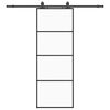 vidaXL Puerta corredera con juego herrajes negro 76x205 cm ESG vidrio