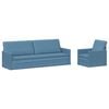 vidaXL Juego de Sof&aacute; 2 pcs Azul Tela de Pana