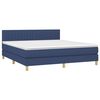 vidaXL Cama box spring con colch&oacute;n y LED tela azul 180x200 cm