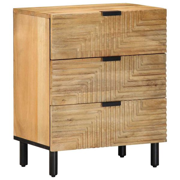 vidaXL Mesita de noche madera maciza de mango 50x33x60 cm marr&oacute;n