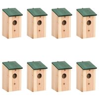 vidaXL Casa para pájaros 8 unidades madera 12x12x22 cm