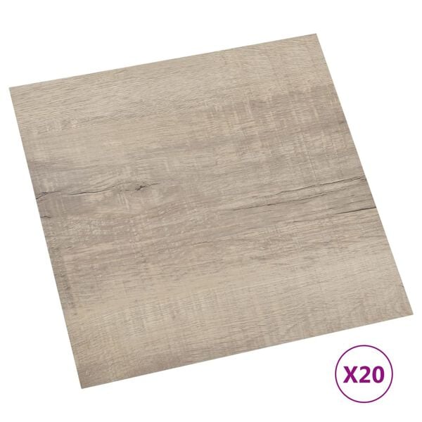 vidaXL Tarimas de suelo autoadhesivas 20 uds PVC gris taupe 1,86 m²