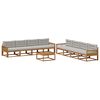 vidaXL Conjunto de sof&aacute;s de exterior 9 uds. Natural y Gris Claro