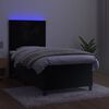 vidaXL Cama box spring colch&oacute;n y LED terciopelo negro 100x200 cm