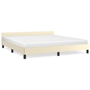 vidaXL Estructura de cama con cabecero sin colch&oacute;n crema 180x200 cm